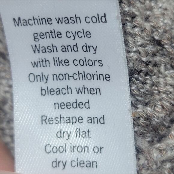 Athleta Honeycomb Sweater Tunic Oatmeal Heather Merino Blend Size XXS - Picture 7 of 9